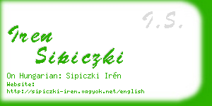 iren sipiczki business card